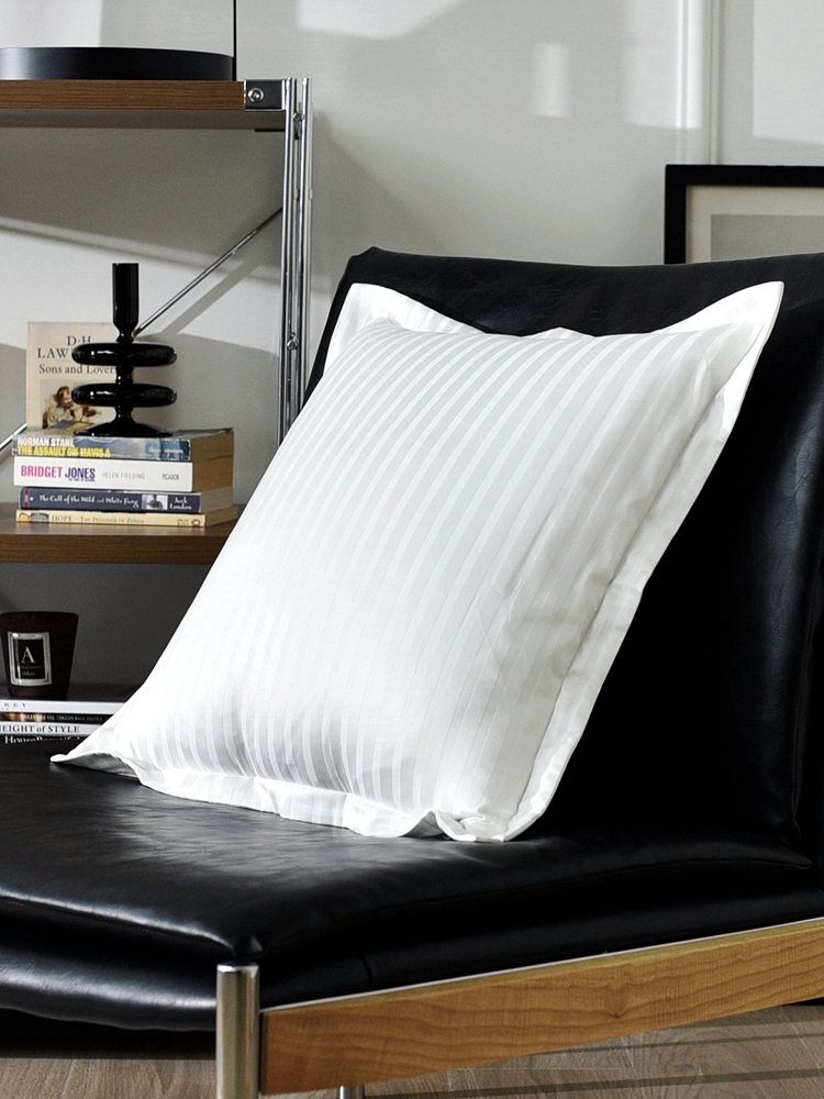 簡約現代爵士白純棉緞紋抱枕套輕奢臥室客廳靠墊