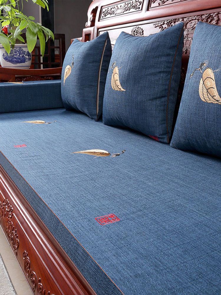 新中式四季款紅木沙發套墊 防滑防皺坐墊適用組合沙發