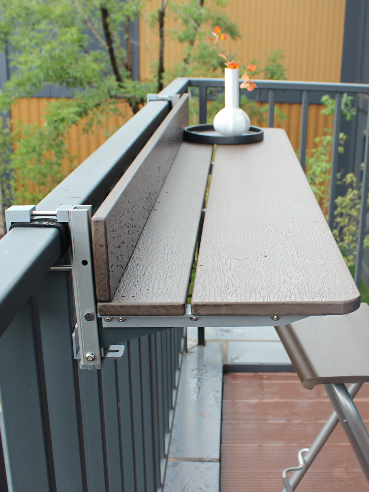 陽台懸掛折曡桌 戶外懸掛吧台 現代小戶外多功能陞降折曡長條桌