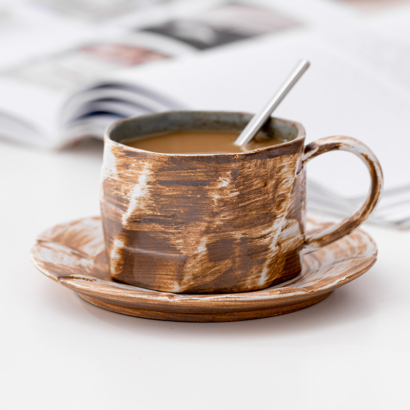 歐式復古風格陶瓷咖啡杯碟套裝手工製作送禮自用兩相宜