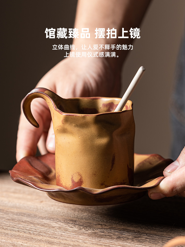 日式宮廷風復古咖啡杯套裝精緻陶瓷杯碟高檔小眾下午茶杯