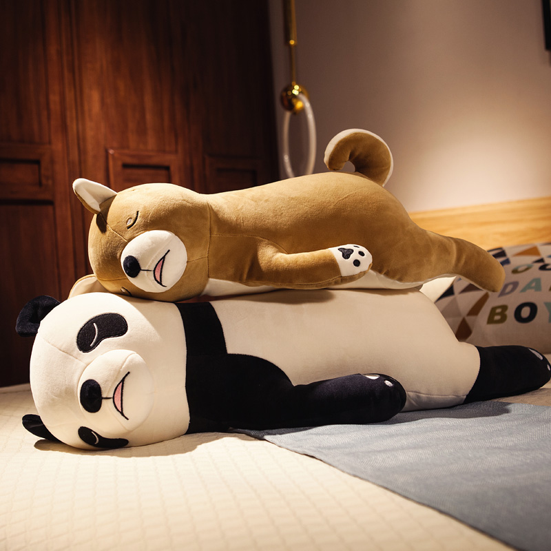 日式風格男朋友抱枕柔軟新體驗全羽絨棉填充超萌熊貓柴犬造型陪伴你度過每個夜晚