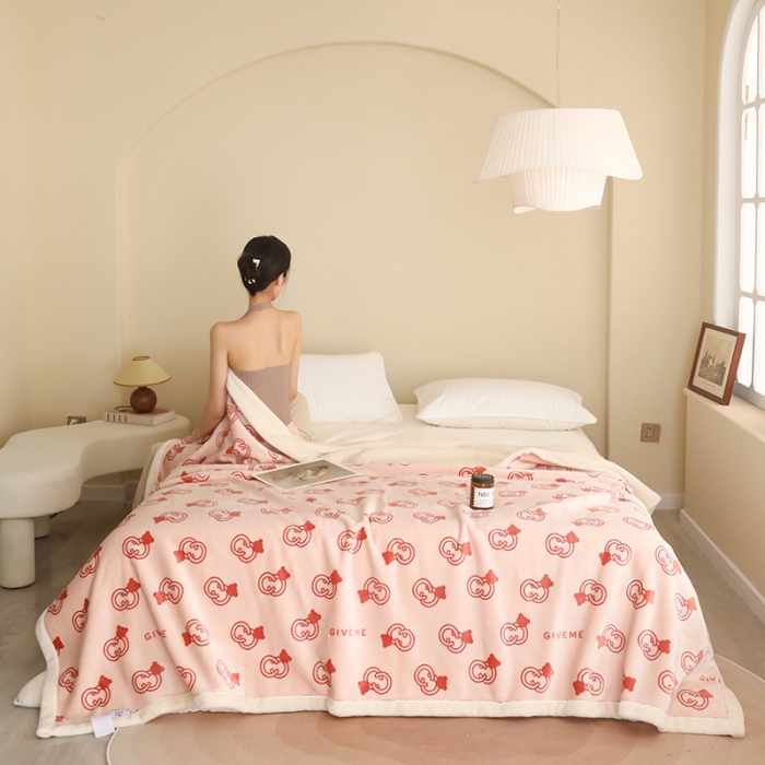 輕奢時尚歐棉絨毯雙層加厚牛奶絨防靜電沙發午睡蓋毯