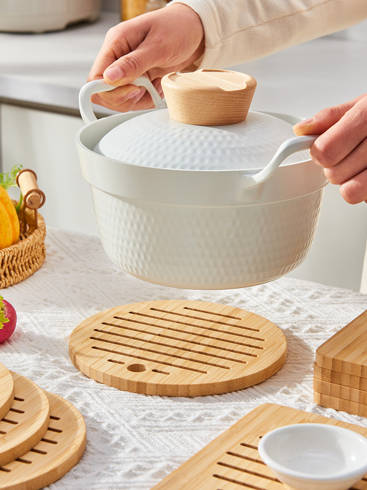 中式風竹製餐墊 方圓形可選 耐高溫防燙隔熱碗墊防熱鍋墊