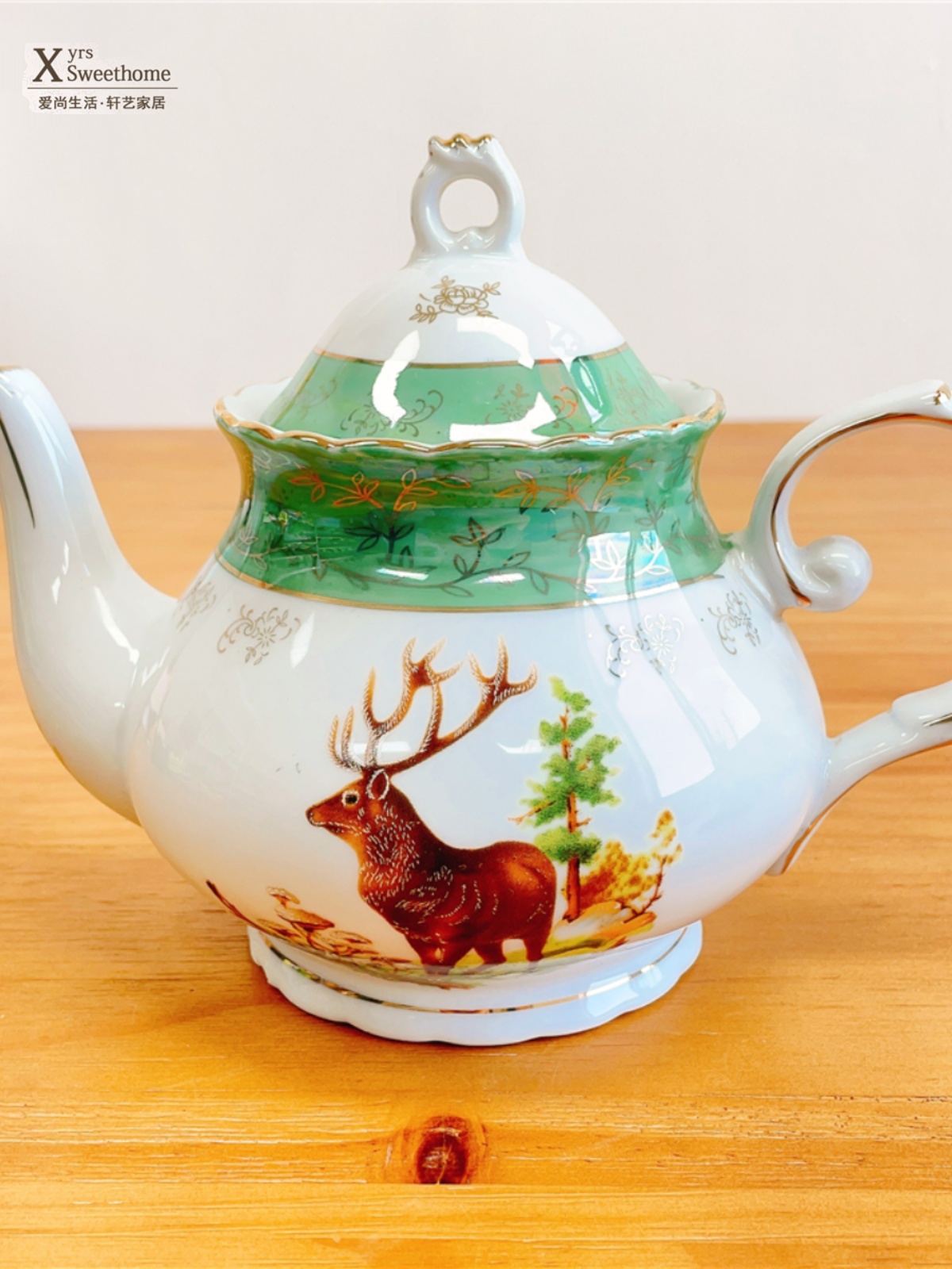 北歐風描金陶瓷咖啡壺 茶壺碟套裝 英式家用 下午茶具組合 (2.8折)