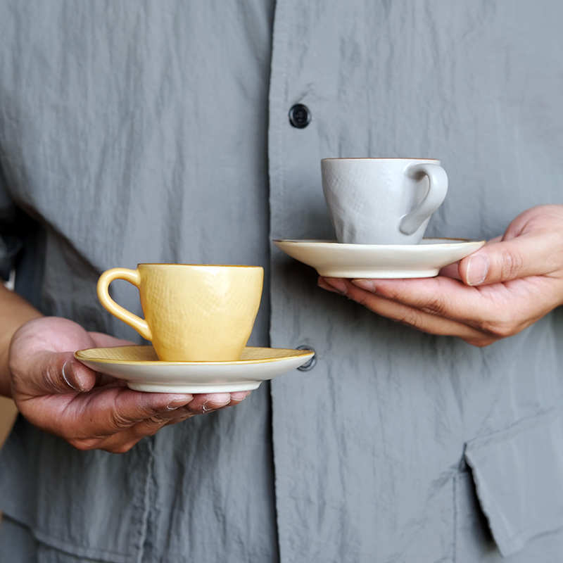 北歐復古風手作肌理濃縮杯碟 簡約丹麥風格咖啡紅茶杯碟 (8.3折)