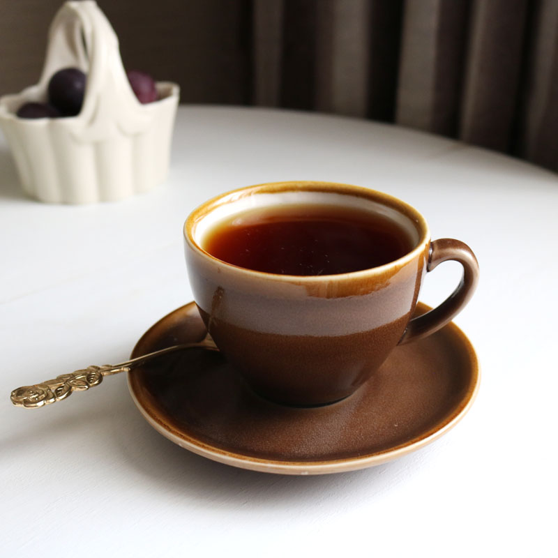 復古手作陶瓷釉下彩咖啡杯碟 摩卡杯子 歐洲高溫燒製