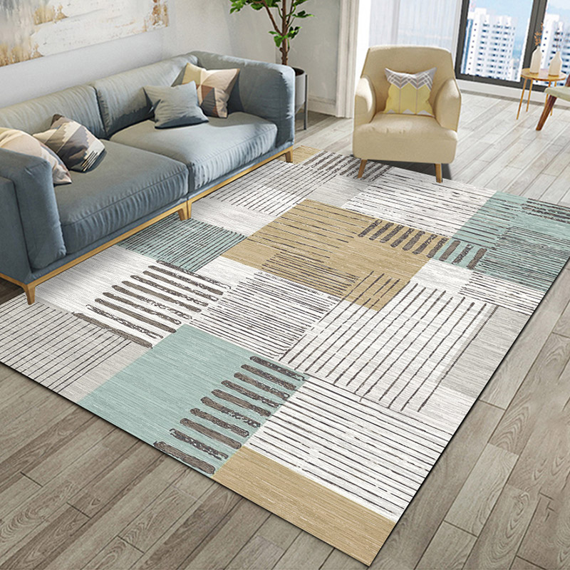 簡約北歐風格地毯可機洗適合客廳臥室等空間使用多種顏色可供選擇 (2.1折)