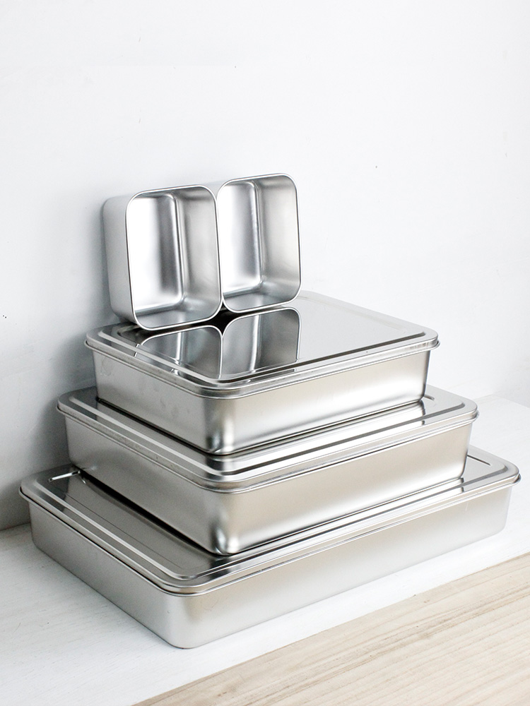 日式設計不鏽鋼有蓋調料盒 廚房分格方形調味盒