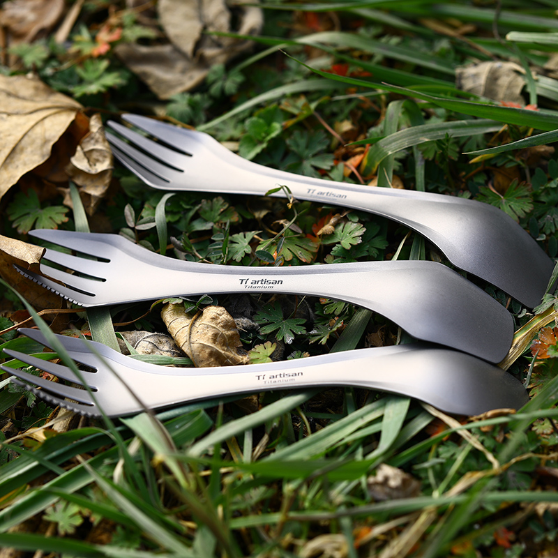 輕量野餐 outdoor 純鈦一體 多功能刀叉勺 便攜餐具