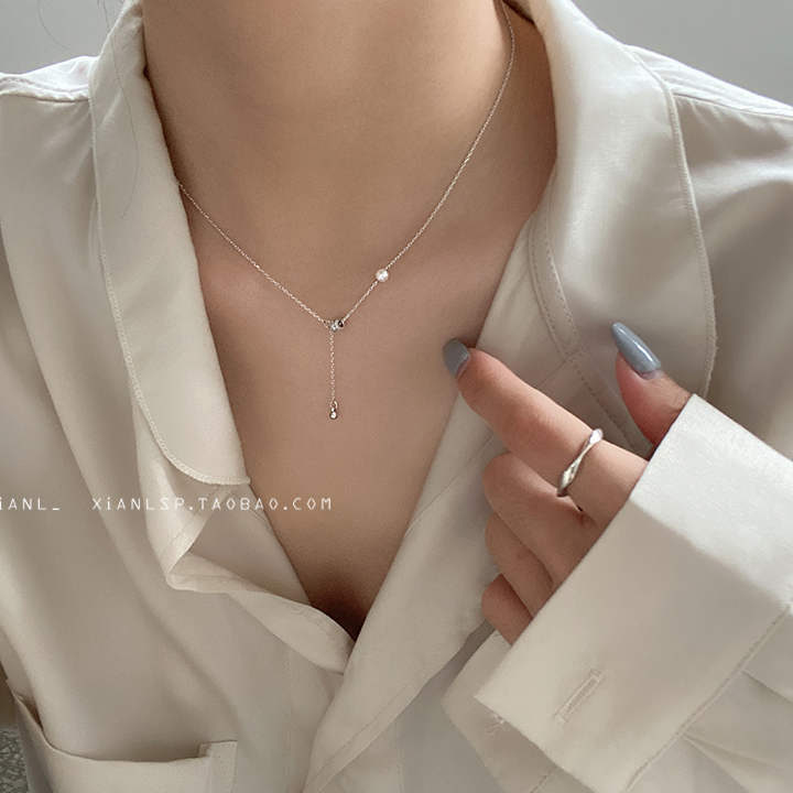 極細高級感日韓風格珍珠項鍊適合單獨佩戴或搭配其他配飾展現輕奢質感
