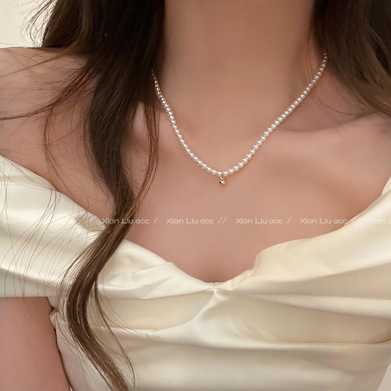 日韓高亮貝珠珍珠項鍊 2023新款爆款網紅鎖骨鏈配飾