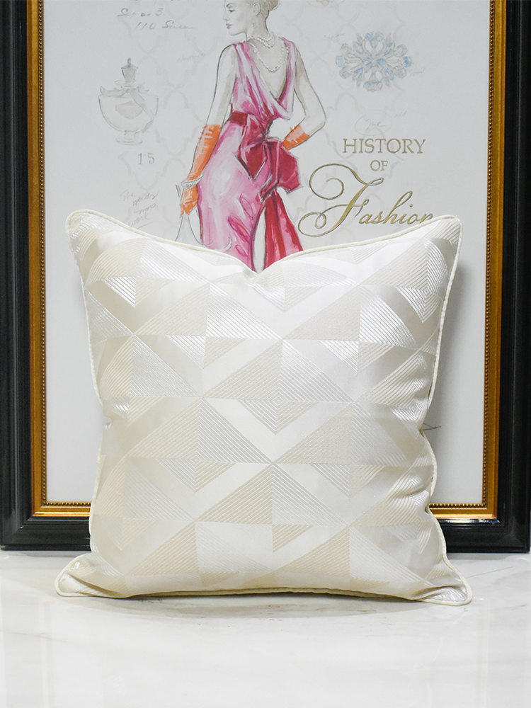 時尚優雅米白色抱枕套 簡約現代風格適用客廳午睡