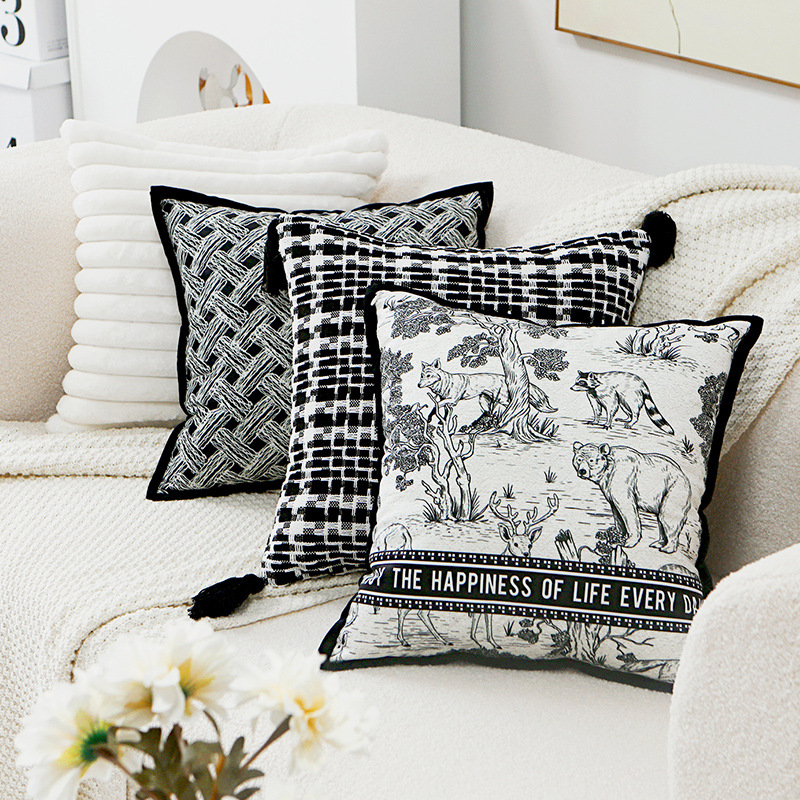 復古棋盤格抱枕 裝飾沙發床 簡約現代風格 營造溫馨居家氛圍