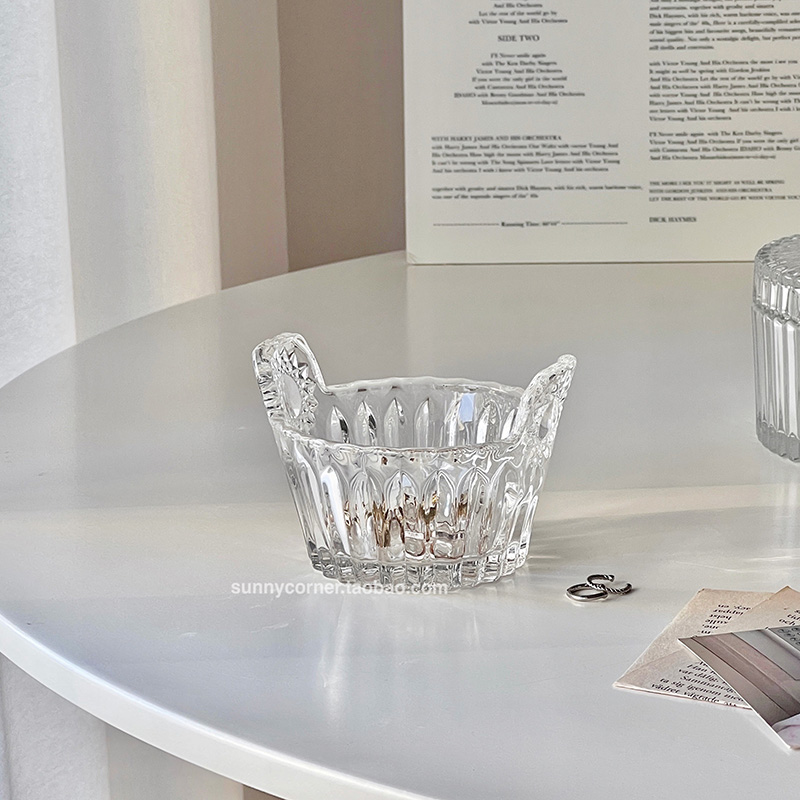 歐式玻璃飾品盒 花籃造型首飾盒 精緻透明收納盒