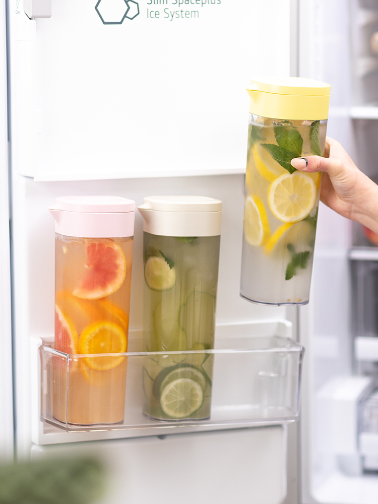 清新北歐風塑料冷水壺 12L大容量冰箱家用耐高溫果茶壺