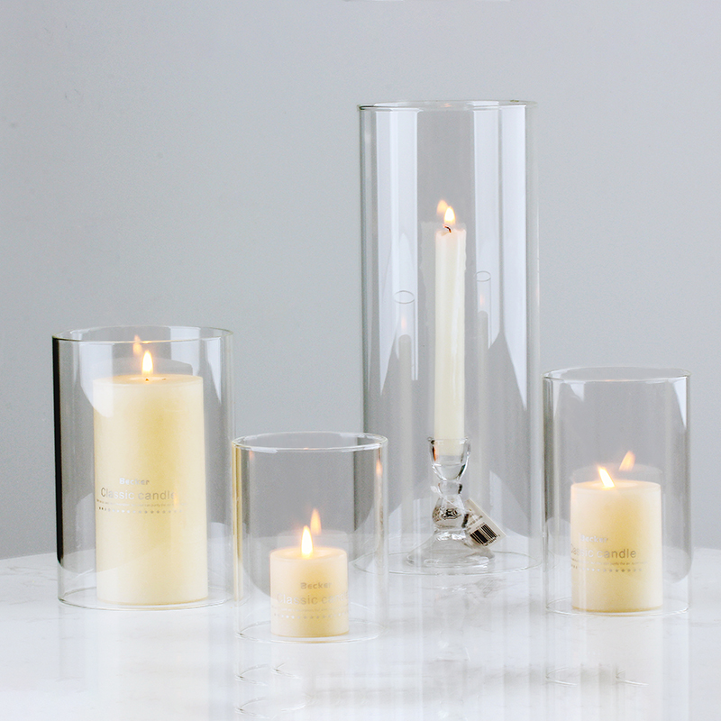 北歐風玻璃燭臺 點綴浪漫氛圍 適用塊狀與杯狀蠟燭