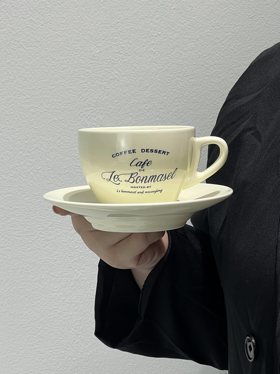 復古法文奶油色咖啡杯碟套裝 瓷質法式下午茶碟組 (8.3折)