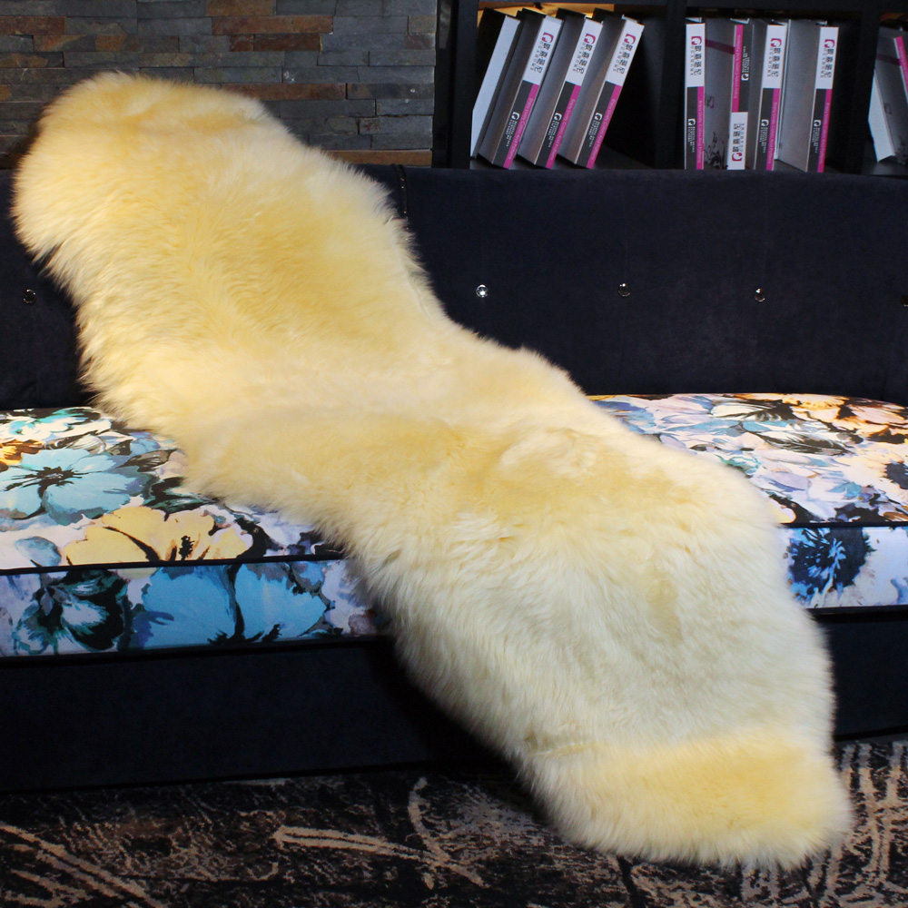 純羊毛沙發墊整張羊皮毛一躰沙發坐椅墊貴妃飄窗毛羢臥室牀邊地毯 (4.2折)