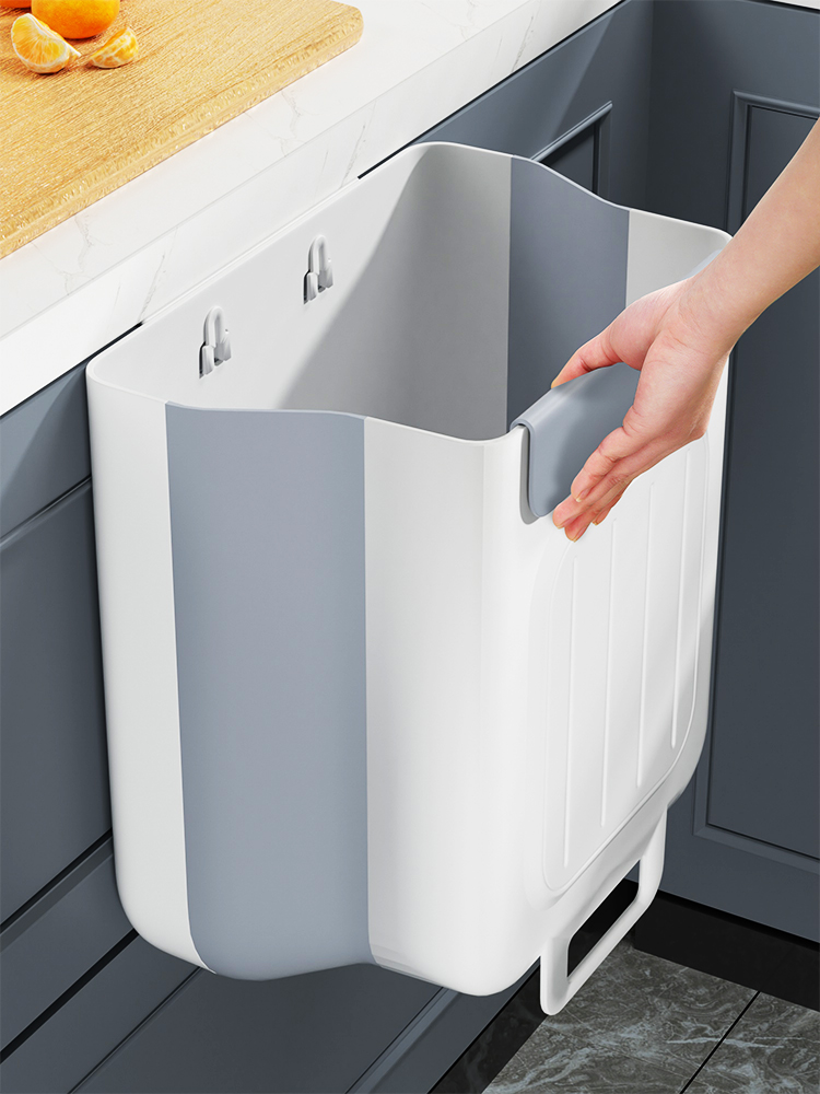 掛式家用廚餘分類垃圾桶可摺疊適用櫥櫃門壁掛衛生間廁所收納紙簍