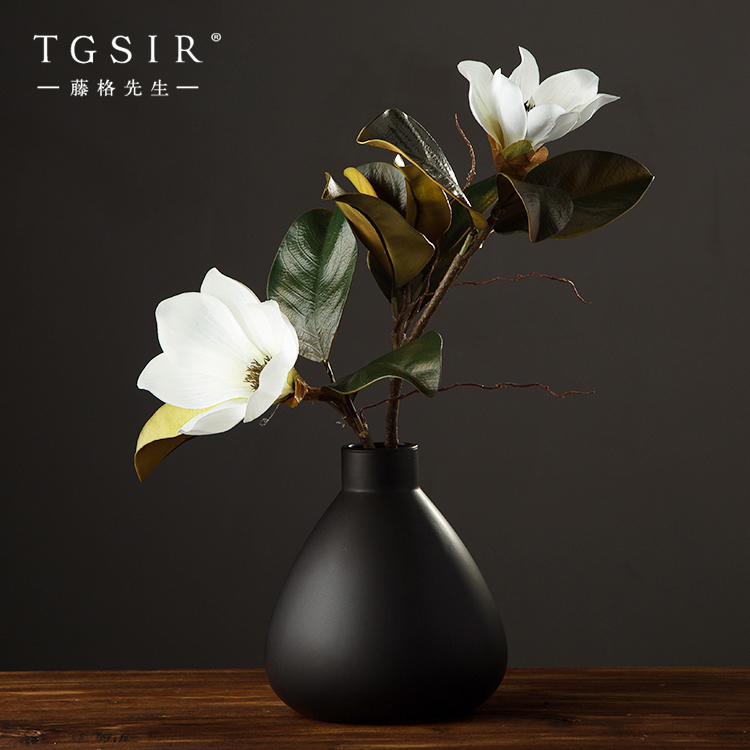 日式陶瓷花瓶 簡約風格 禪意家居擺件 創意插花花器