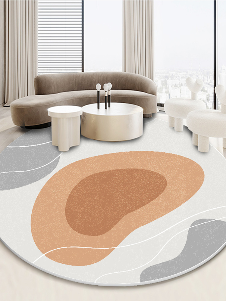 圓形地毯 侘寂風 簡約 日式 地墊 輕奢 轉椅 床邊臥室 客廳 沙發 地毯 圓形