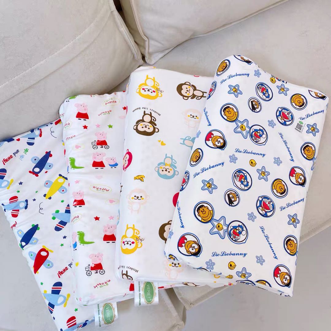 泰國天然兒童乳膠枕2-9嵗寶寶枕頭幼兒園午睡全棉枕芯小孩四季用