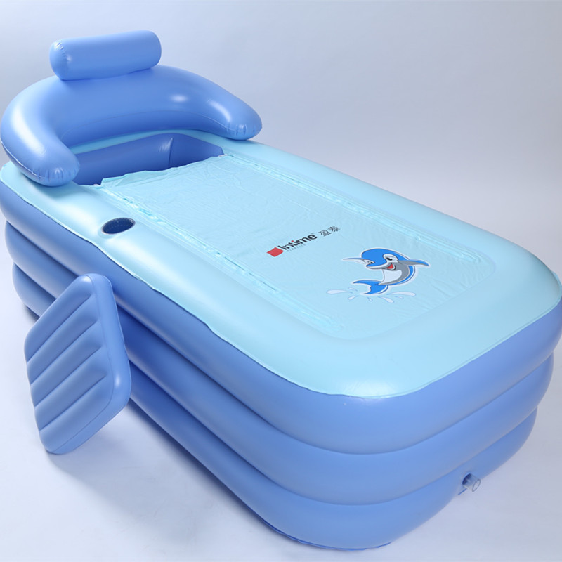 充氣浴缸中式風格可折疊家用泡澡桶有蓋適合成人兒童嬰兒