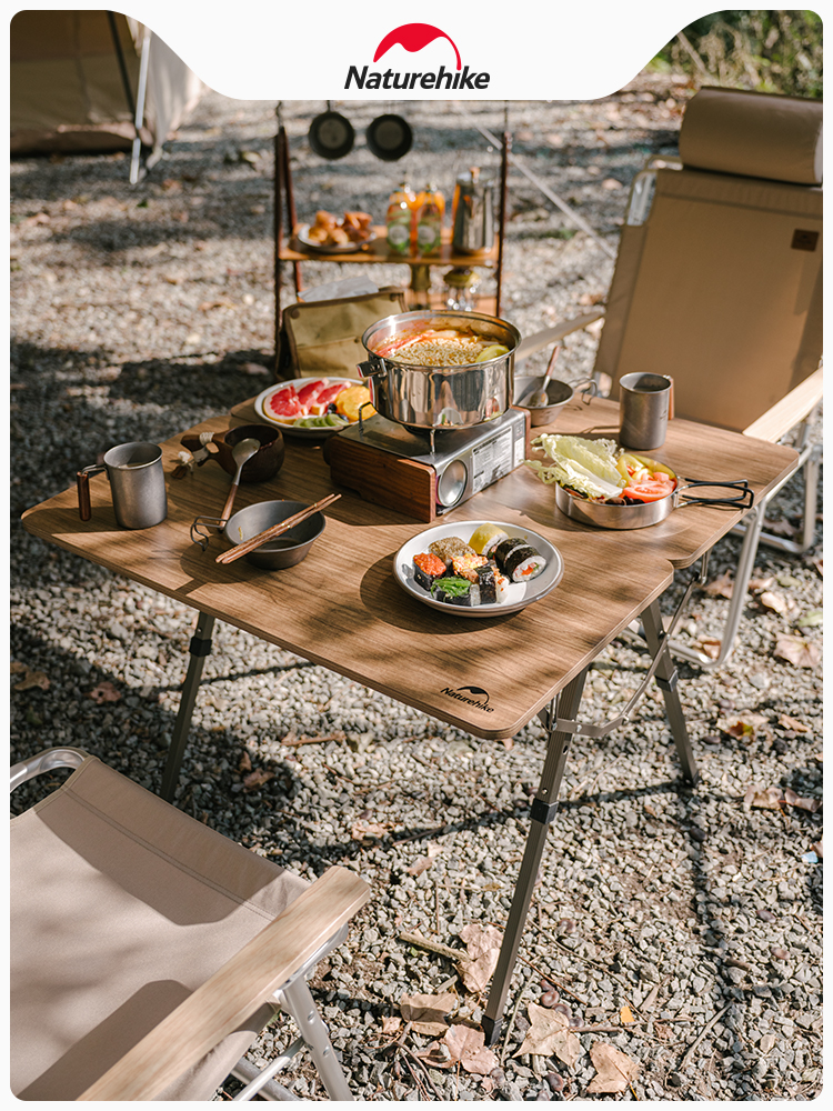 naturehike精緻露營升降式摺疊桌鋁合金材質適合露營野餐野營便攜麻將桌