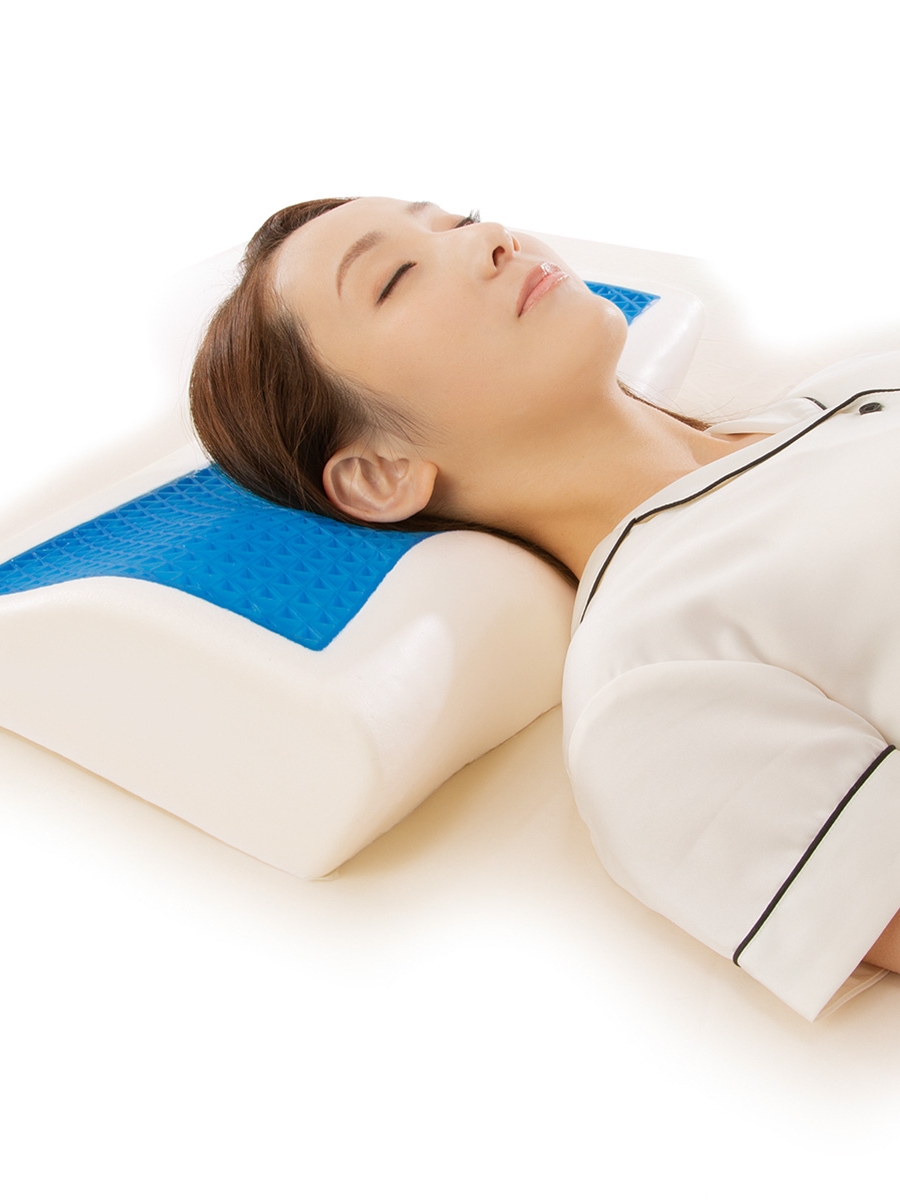 日本進口needs labo骨頭型電池式艾灸指壓按摩乳膠枕單人藍色3D蜂窩凝膠記憶枕助睡眠護頸椎的舒適坐墊 (8.3折)