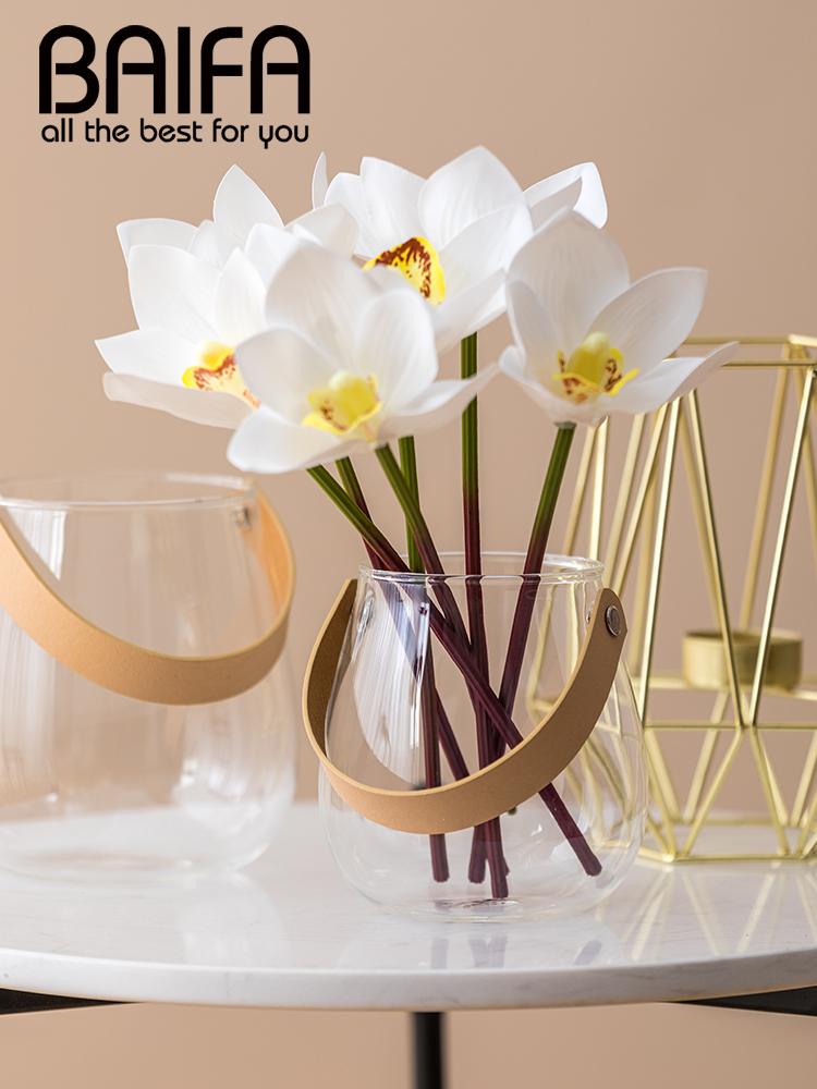 北歐風格玻璃插花花瓶 簡約乾燥花擺件 客廳臥室裝飾品 (8.3折)