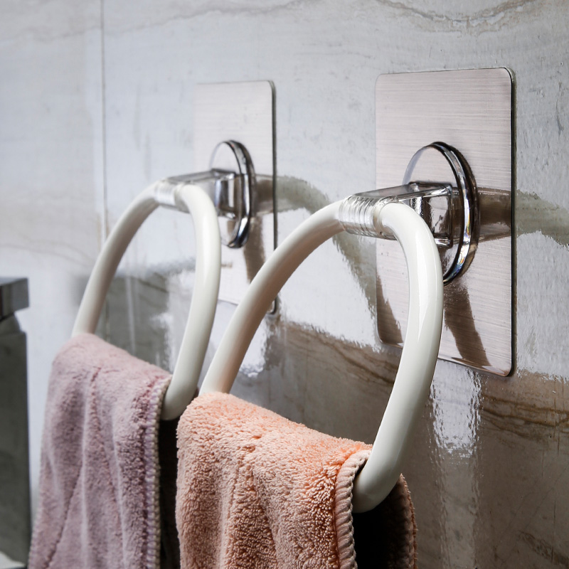 浴室免打孔單杆毛巾架 不鏽鋼不傷牆面 衛浴間毛巾桿