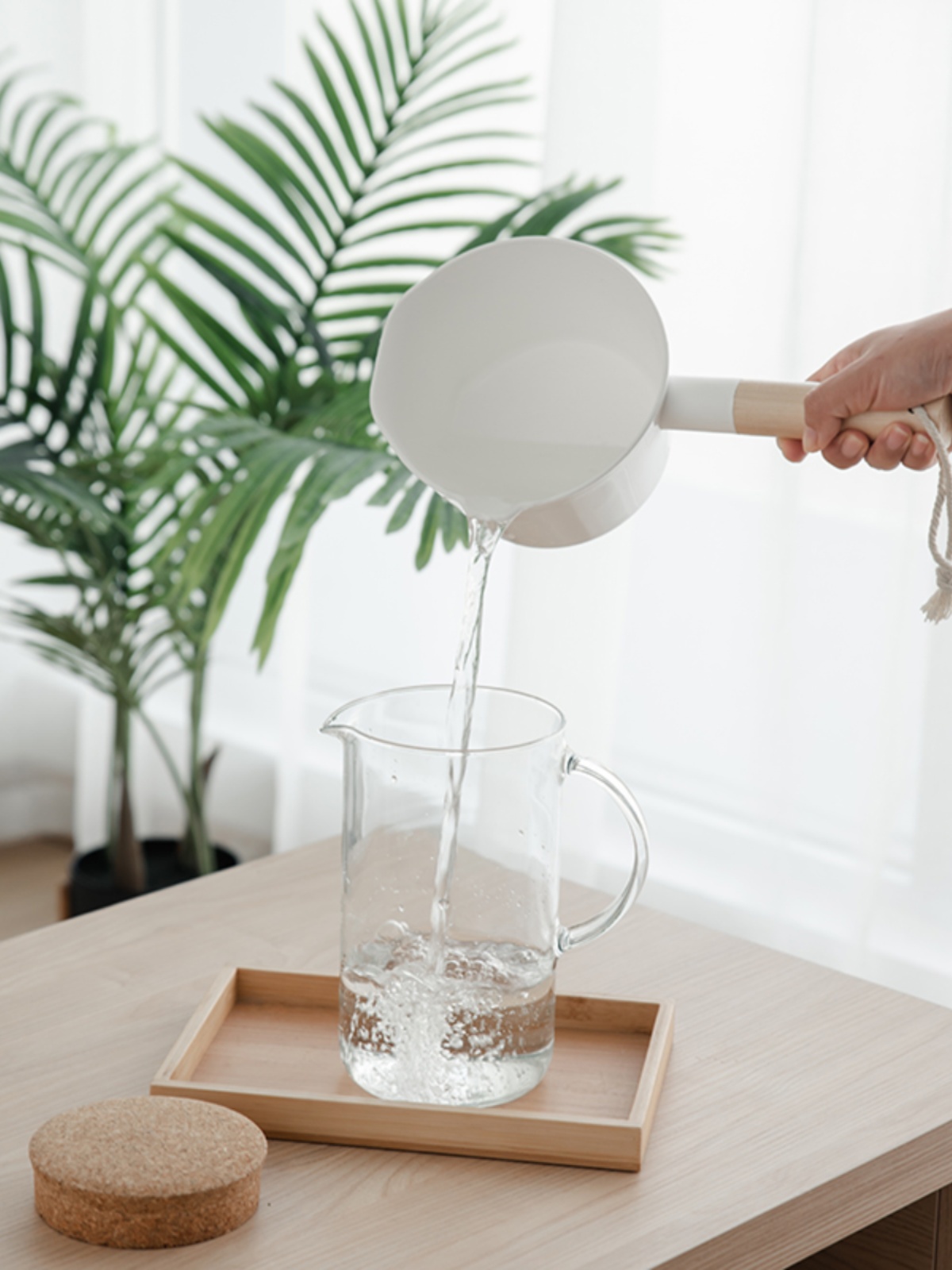 日式木柄水勺廚房加厚水瓢舀水勺家用創意塑料兒童寶寶嬰兒洗澡
