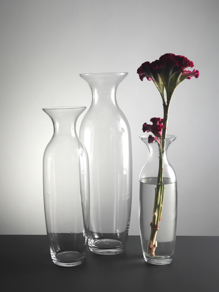 新中式透明玻璃落地花瓶 優雅居家風格花瓶 高度選擇