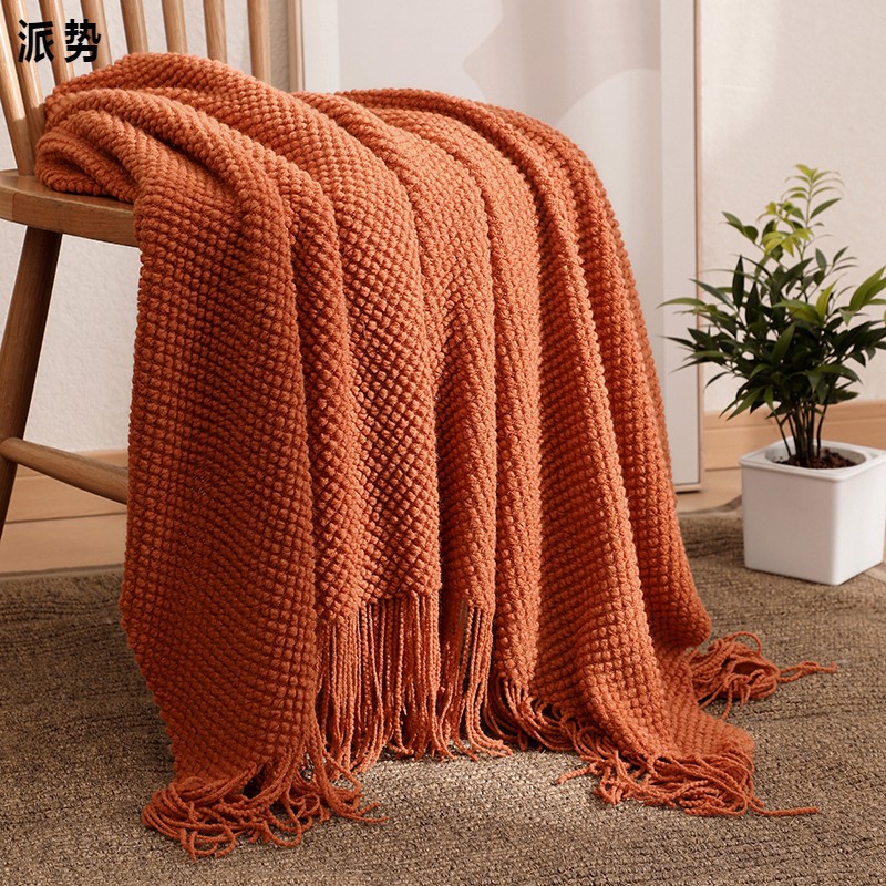 北歐風格ins風毛毯 辦公室午睡毯披肩蓋毯裝飾床尾巾