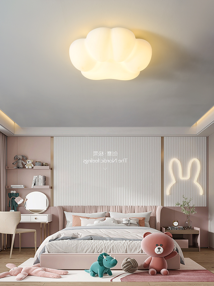奶油風兒童房燈溫馨浪漫吸頂燈簡約現代風格品質保證