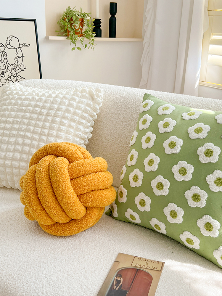 超萌網紅泡芙球抱枕 舒適PP棉填充 簡單現代風格 客廳沙發靠墊