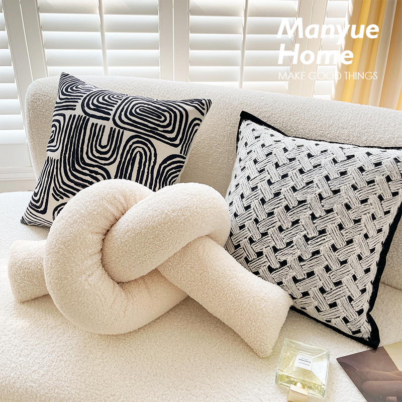 北歐風格立體扭扭條抱枕套含芯款式裝飾客廳沙發床頭增添溫馨氣氛