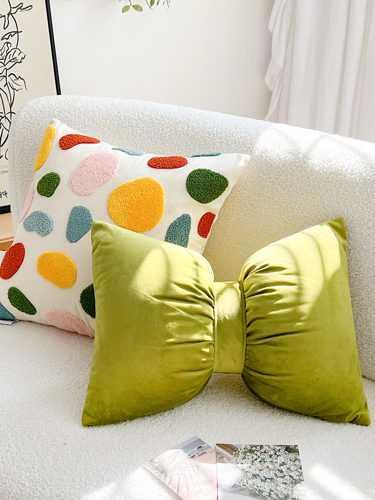 簡約現代風蝴蝶結抱枕套含芯客廳沙發靠墊樣板間靠枕
