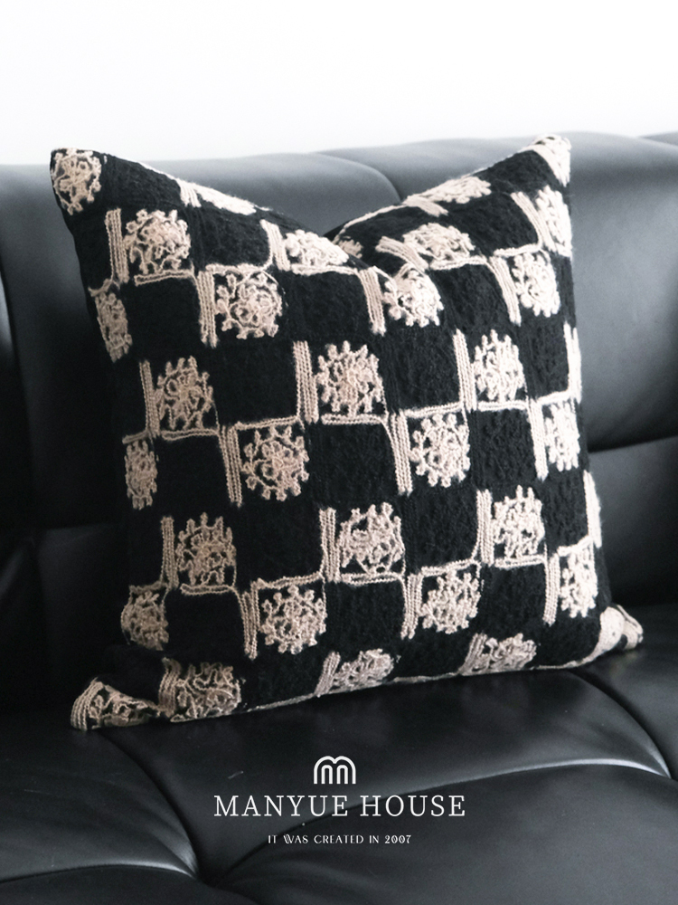 法式中古風繡花抱枕客廳沙發長條枕不含芯