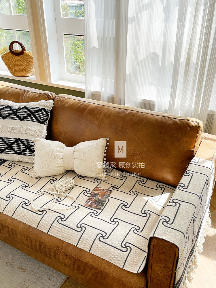 棉麻沙發墊客廳四季通用 復古風格 北歐民宿沙發巾坐墊