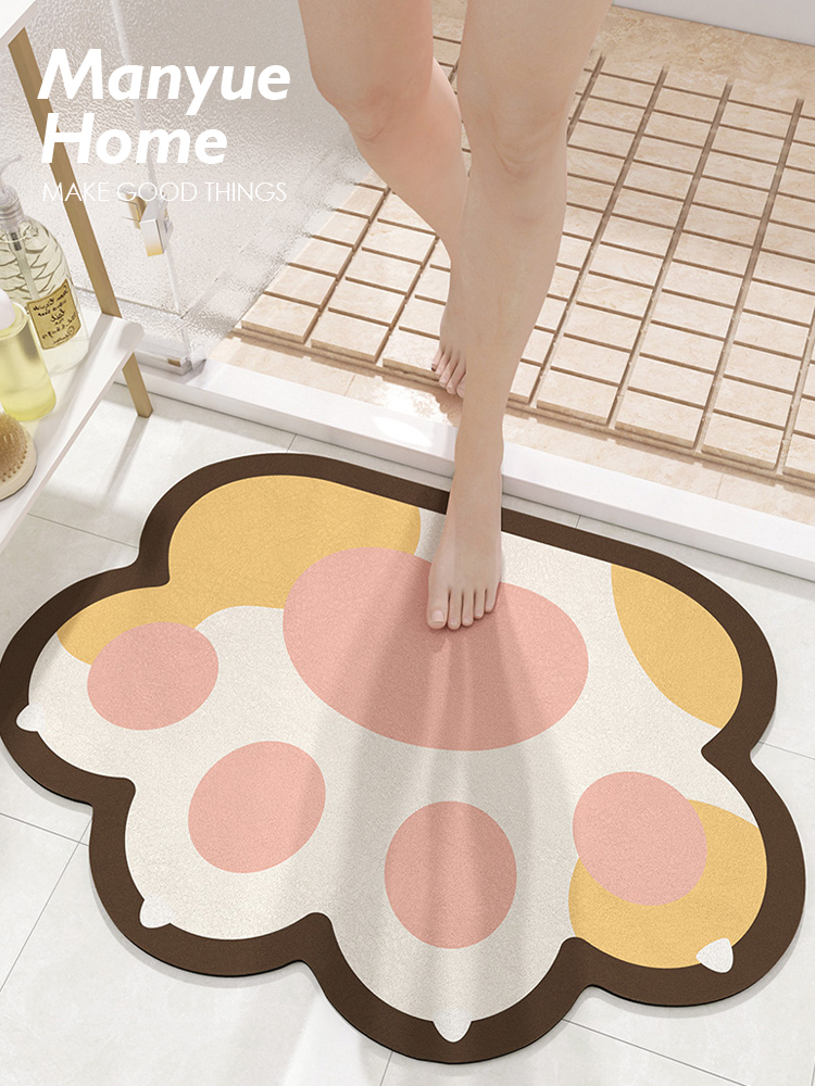 北歐卡通風格家用腳墊防滑防潮衛生間浴室衛浴吸水地毯