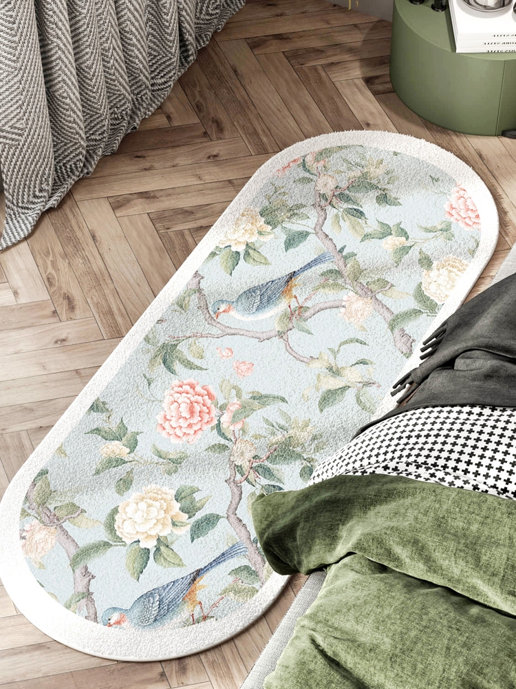 新中式風格地毯防摔加厚適用於臥室客廳衣櫥等空間