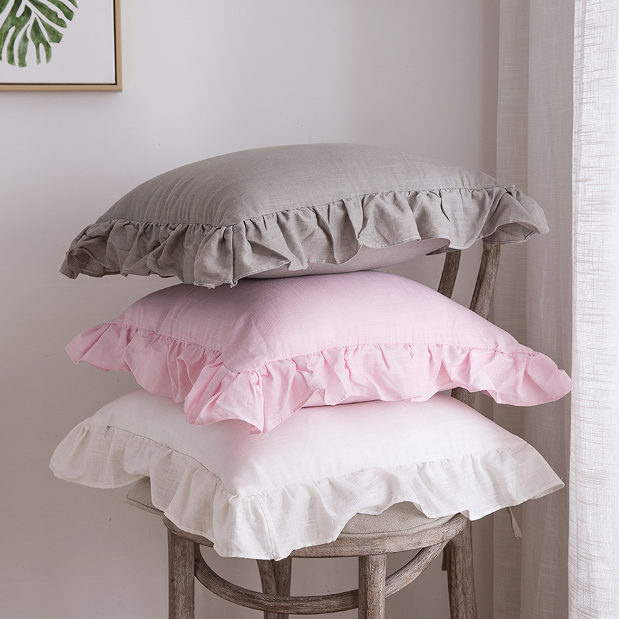 簡約時尚ins風荷葉邊棉麻抱枕讓您的臥室更添溫馨與舒適