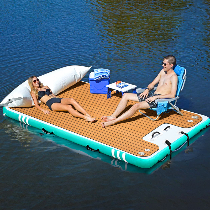 充氣浮台EVA防滑墊浮牀躺椅 遊艇停靠碼頭水上平台魔毯釣魚浮排 (0.6折)