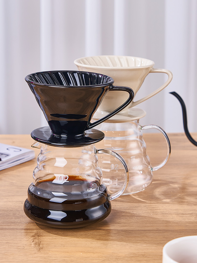 北歐風格陶瓷聰明杯手衝咖啡濾杯 v60濾紙濾杯 v12人份小號