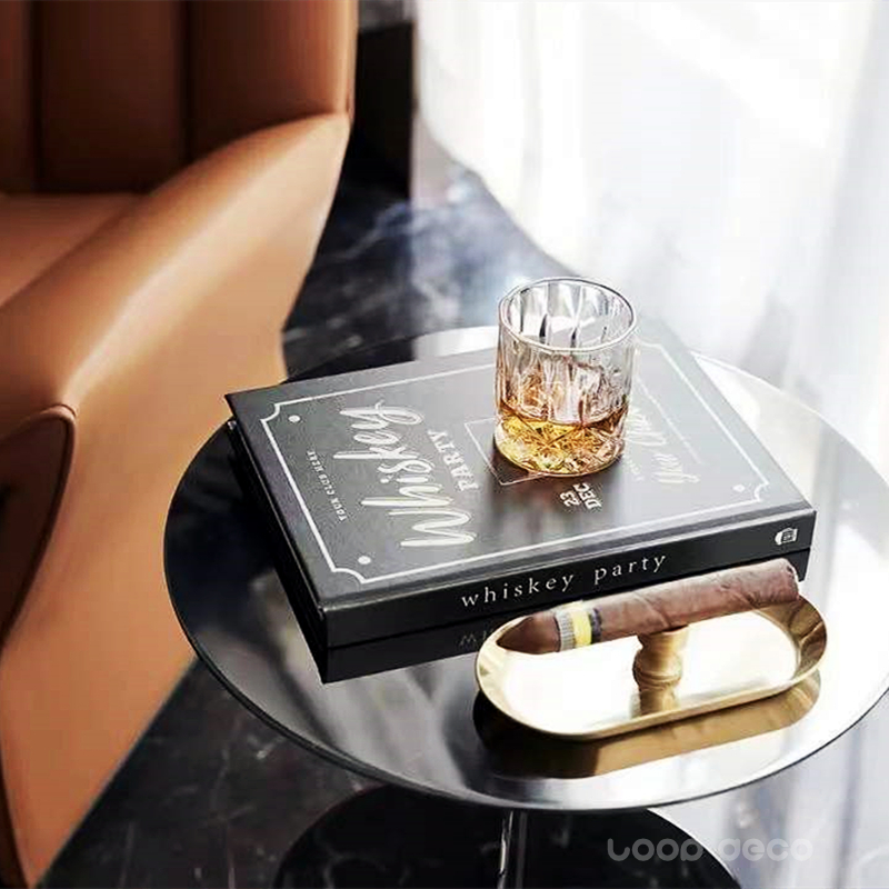 loop deco現代簡約書房樣板間菸灰缸雪茄道具擺件酒櫃邊桌軟裝組