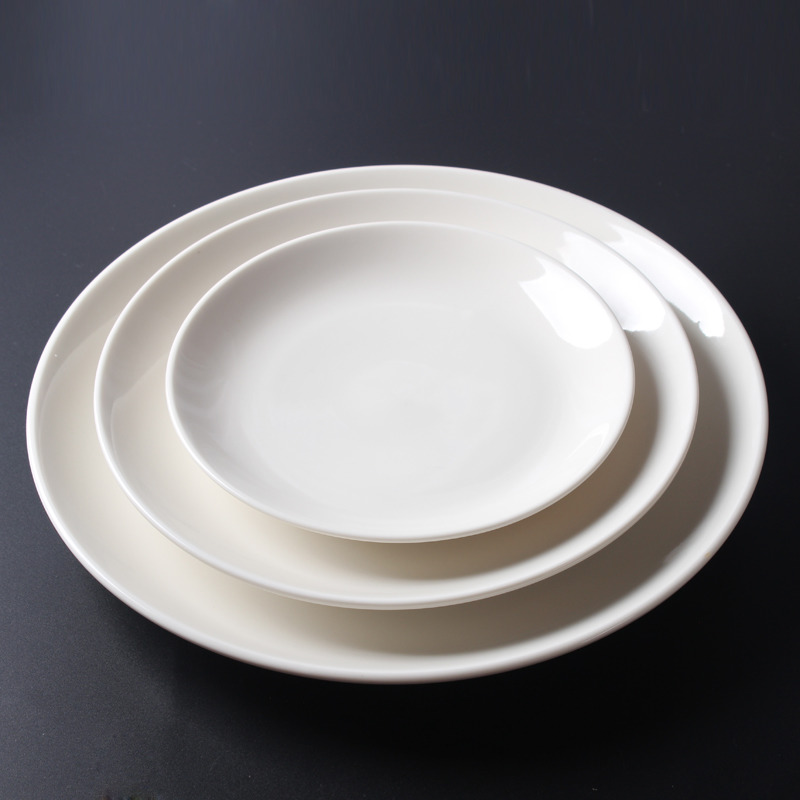 onlycook奶白牛排西餐瓷盤 圓形中式風格 釉上彩 10英寸 適用於成年人