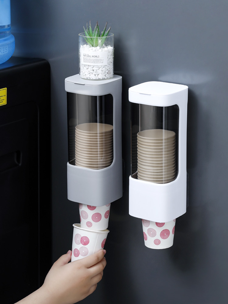 韓版塑料吸盤式杯架 自動取杯器免打孔壁掛飲水機 (8.3折)