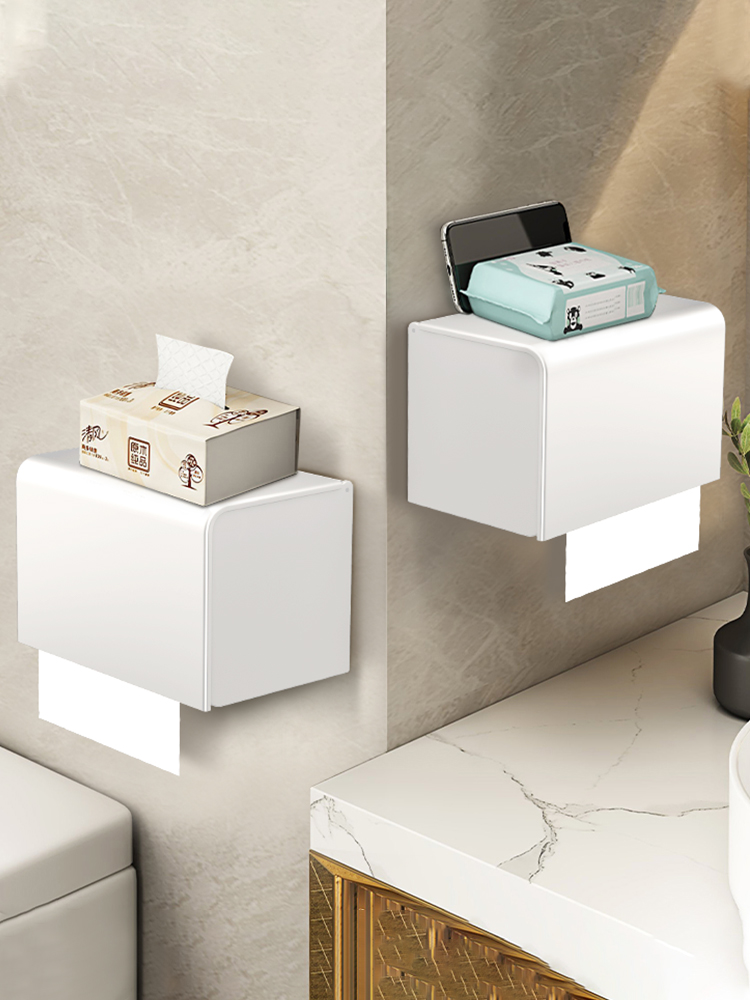 防水太空鋁紙巾盒 免打孔壁掛式抽紙盒 浴室廚房衛生紙盒